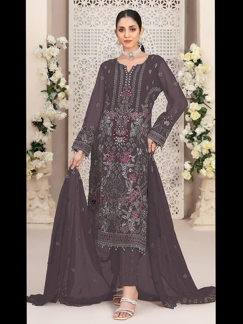 Mauve Georgette Pant Suit 189577